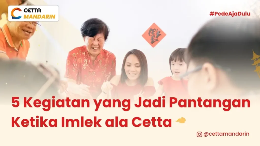 sebuah keluarga sedang merayakan imlek dan tidak melakukan kegiatan yang jadi pantangan|perayaan imlek