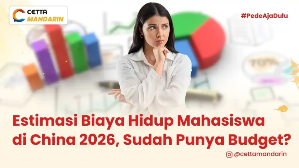 ilustrasi seorang mahasiswi yang memikirkan estimasi biaya hidup di China|ilustrasi mahasiswa yang lulus gorthe Zertifikat B2|ilustrasi pasangan yang tengah menonton film mandarin untuk belajar listening