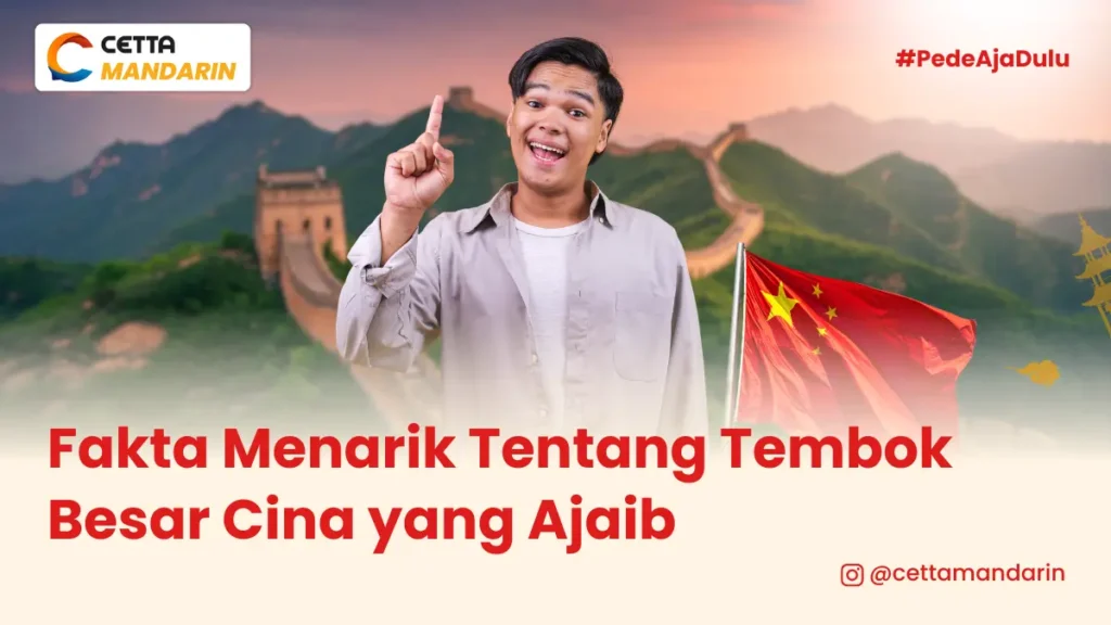 seorang lelaki sedang menunjuk jari ke atas seolah mendapat ide|Fakta Tembok Besar China|Fakta Menarik Tembok Besar China