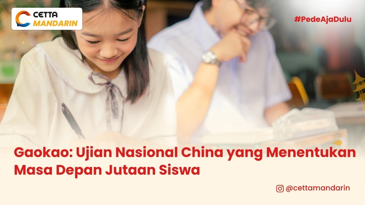 ilustrasi pelajar yang mengambil Gaokao atau ujian nasional China