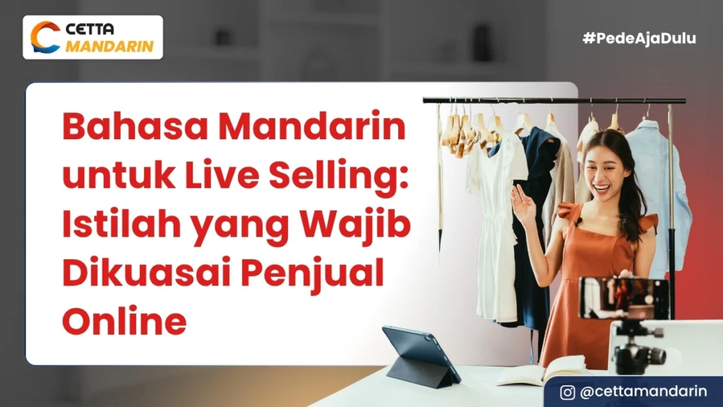 seorang wanita sedang live streaming sambil menunjukan produk-produknya